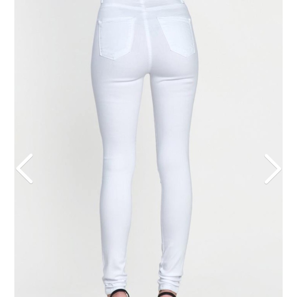 Vibrant MIU High-waisted White Skinny Jeans - Picture 3 of 3